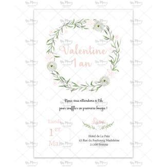 Invitation Anniversaire Theme Biche Foret Rose Gold Mmez Creazioni