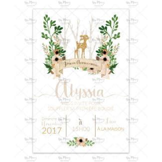 MMEZ CREAZIONI - INVITATION ANNIVERSAIRE PERSONNALISEE - FORET ENCHANTEE