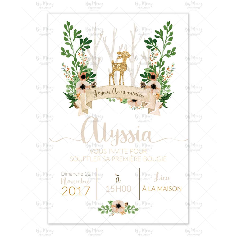 Invitation Anniversaire Theme Foret Enchantee Mmez Creazioni