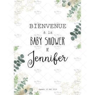 MMEZ CREAZIONI - AFFICHE BABY SHOWER PERSONNALISE EUCALYPTUS