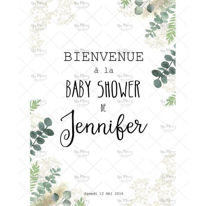 MMEZ CREAZIONI - AFFICHE BABY SHOWER PERSONNALISE EUCALYPTUS