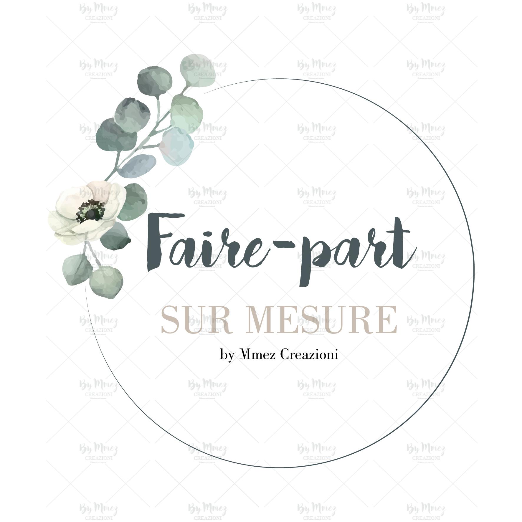 Faire part mariage pancarte champêtre - Mariage