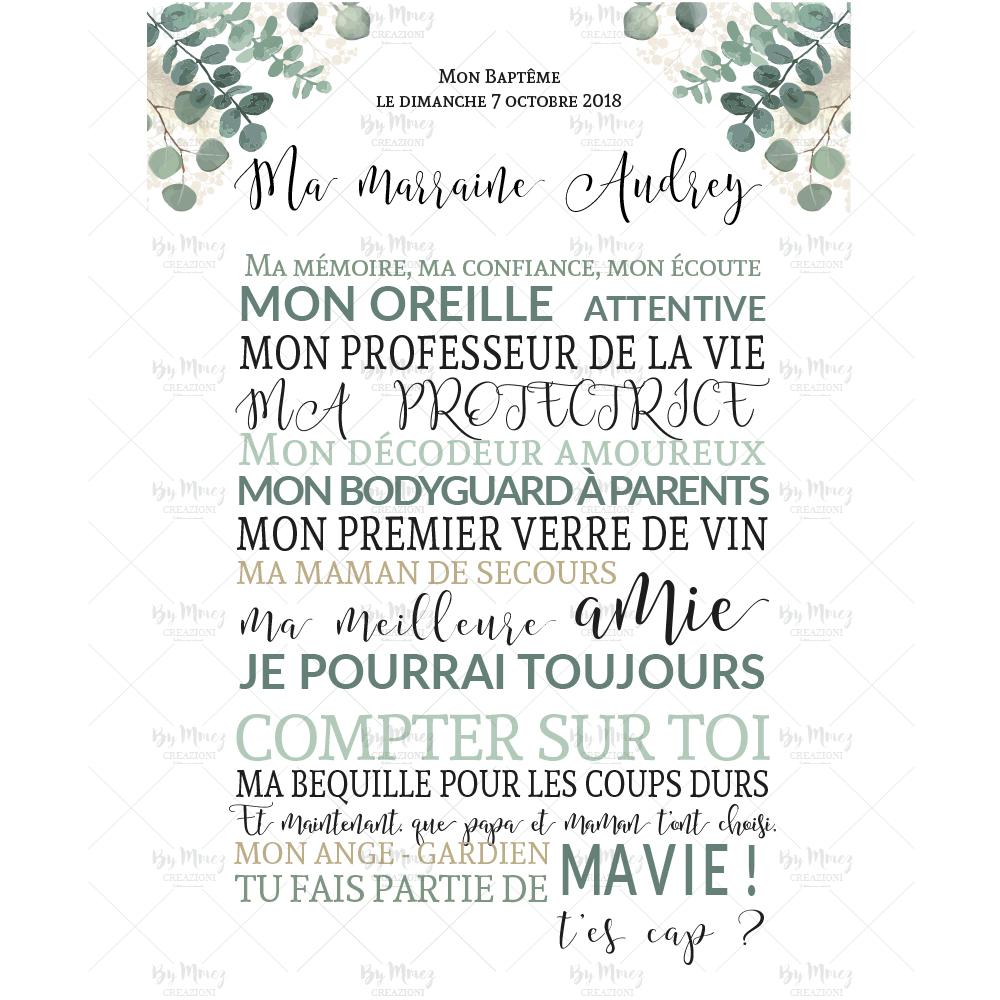 Affiche Bapteme Parrain Marraine Theme Eucalyptus Mmez Creazioni Affiche Bapteme Parrain Marraine Theme Eucalyptus Mmez Creazioni