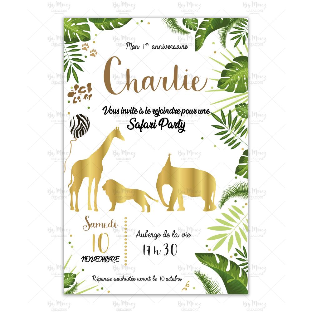 Carte Anniversaire 60 ans Jungle & Animaux