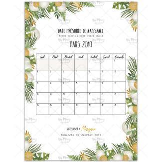 MMEZ CREAZIONI - AFFICHE BABY SHOWER PERSONNALISE TROPICAL GOLD - JEUX CALENDRIER -1