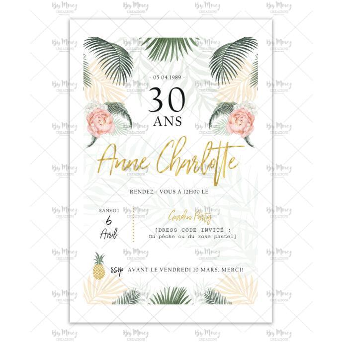 Carte Anniversaire Adulte 20 ans Tropical