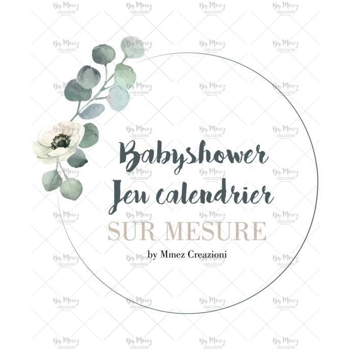 Jeu Calendrier Baby Shower personnalisée - sur mesure - Mmez Creazioni