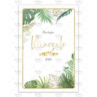 MMEZ CREAZIONI - FAIRE PART - INVITATION BAPTEME PERSONNALISE JUNGLE TROPICAL CHIC