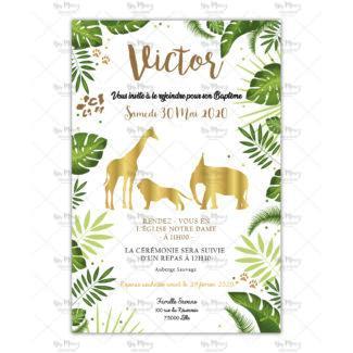 MMEZ CREAZIONI - FAIRE PART - INVITATION BAPTEME PERSONNALISE SAFARI GRAOU