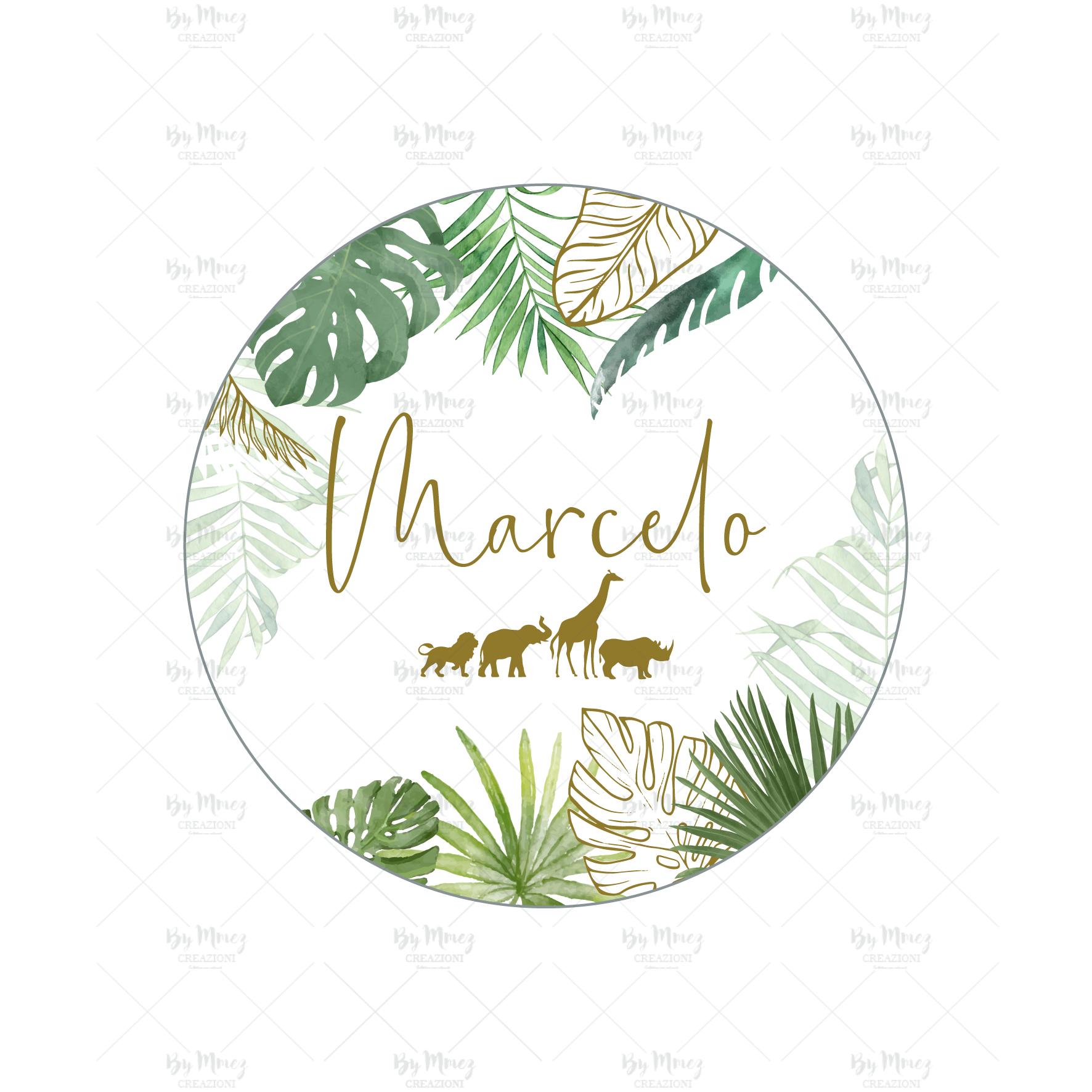 Étiquette autocollante / Stickers - Thème Jungle Tropical Chic