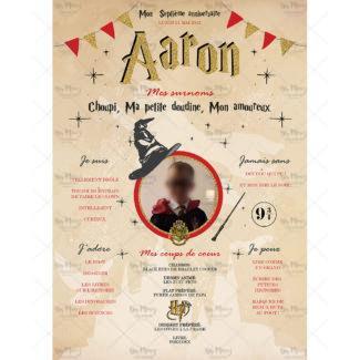 MMEZ CREAZIONI - AFFICHE ANNIVERSAIRE PERSONNALISE HARRY POTTER & ROUGE