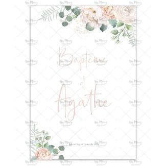 MMEZ CREAZIONI - FAIRE PART - INVITATION BAPTEME PERSONNALISE FLEURIE BOHEME - 1