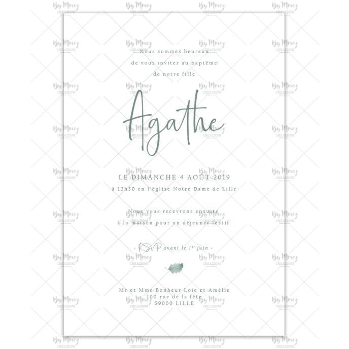 MMEZ CREAZIONI - FAIRE PART - INVITATION BAPTEME PERSONNALISE FLEURIE BOHEME - 2