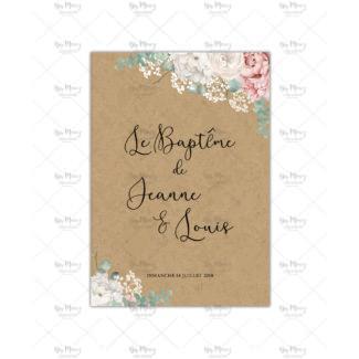 MMEZ CREAZIONI - FAIRE PART - INVITATION BAPTEME PERSONNALISE CHAMPETRE & KRAFT - 1