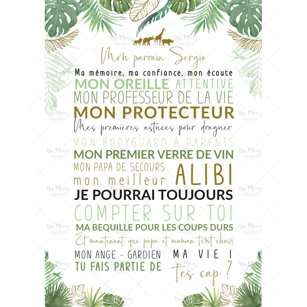 Affiche Bapteme Parrain Marraine Theme Jungle Tropical Chic Mmez Creazioni Affiche Bapteme Parrain Marraine Theme Jungle Tropical Chic Mmez Creazioni