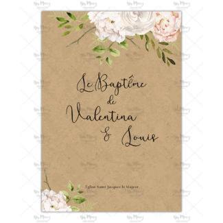 MMEZ CREAZIONI - FAIRE PART - INVITATION BAPTEME PERSONNALISE KRAFT BOHEME - 1