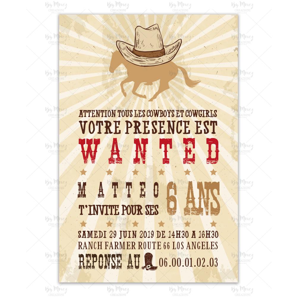 Maison Aquarelle Cowboy Cowgirl Personnalise Enfants Fete D Anniversaire Invitations Fetes Occasions Speciales