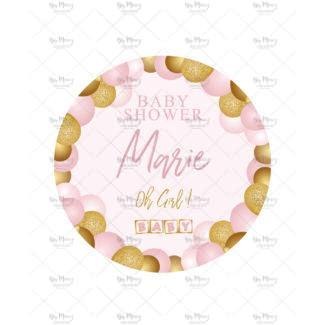 MMEZ CREAZIONI -STICKER ETIQUETTE AUTOCOLLANTE PERSONNALISEE OH GIRL ROSE & OR