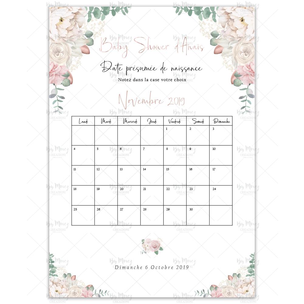 Jeux Pronostic Baby Shower personnalisée - Thème Eucalyptus - Mmez Creazioni