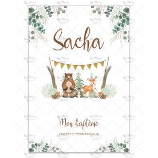 MMEZ CREAZIONI - FAIRE PART - INVITATION BAPTEME PERSONNALISE WOODLAND - 1