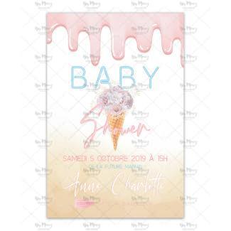 MMEZ CREAZIONI - AFFICHE BABY SHOWER PERSONNALISE VENICE BEACH - INVITATION