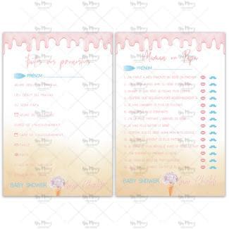 MMEZ CREAZIONI - AFFICHE BABY SHOWER PERSONNALISE VENICE BEACH - JEUX