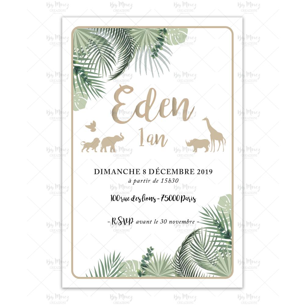 Lot 8 cartes d'invitation anniversaire enfant - Animaux de la Foret