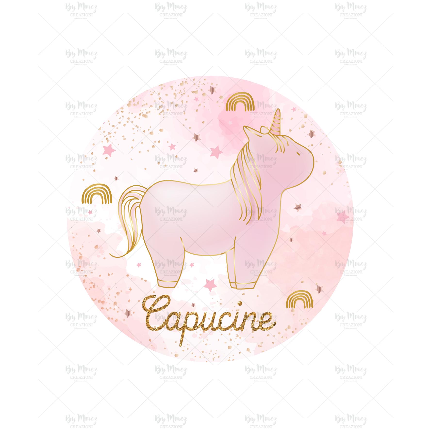 Etiquette Anniversaire Licorne