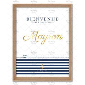 MMEZ CREAZIONI - AFFICHE BAPTEME BIENVENUE PERSONNALISE MARIN & OR - 1