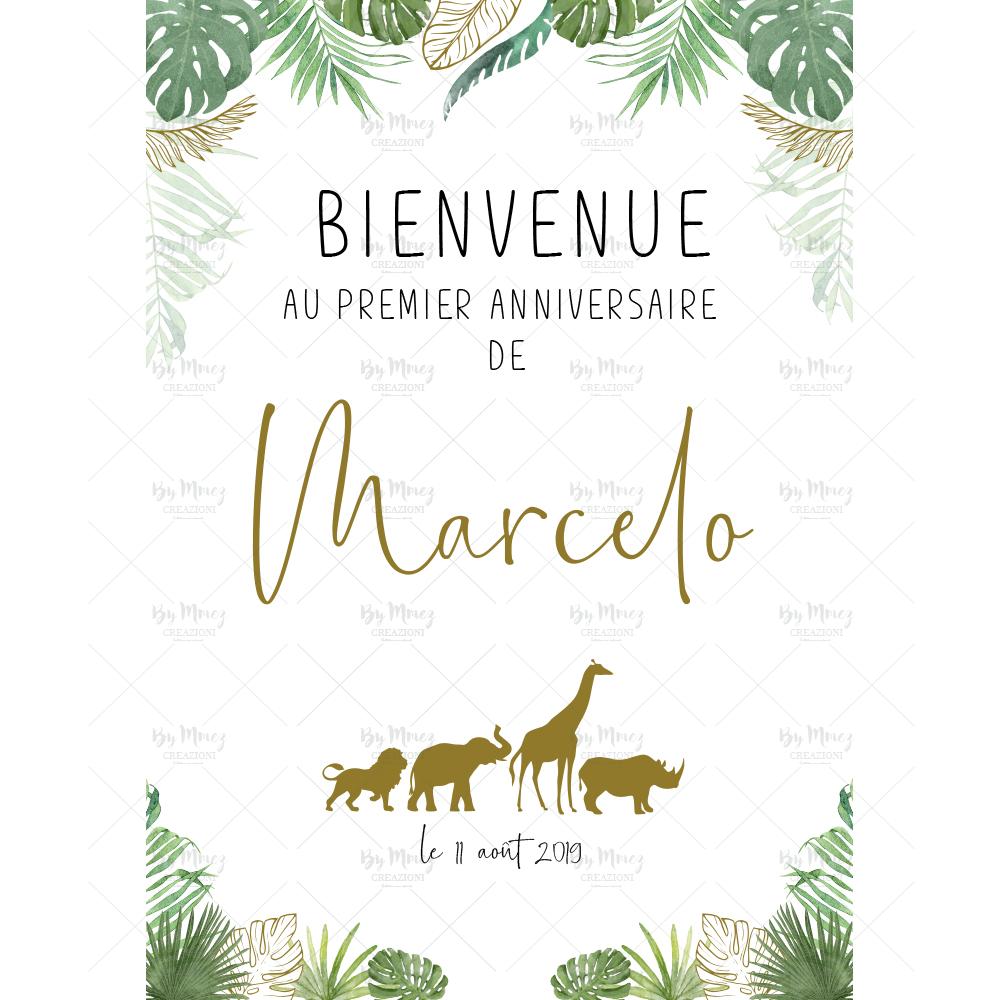 Affiche premier anniversaire jungle