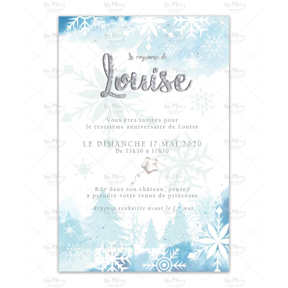 Invitation anniversaire personnalisable - La Reine des neiges