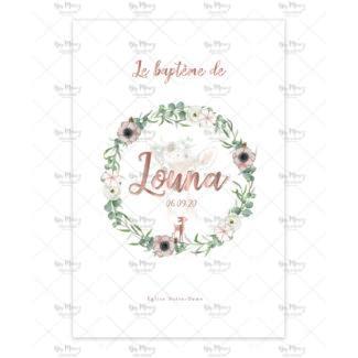 MMEZ CREAZIONI - FAIRE PART - INVITATION BAPTEME PERSONNALISE BICHE & FORET ROSE GOLD - 1