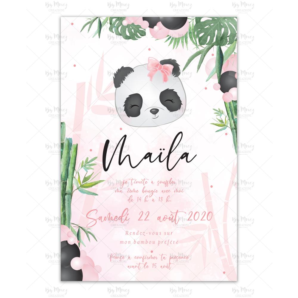 Invitation Anniversaire - Thème Jungle tropical chic - Mmez Creazioni