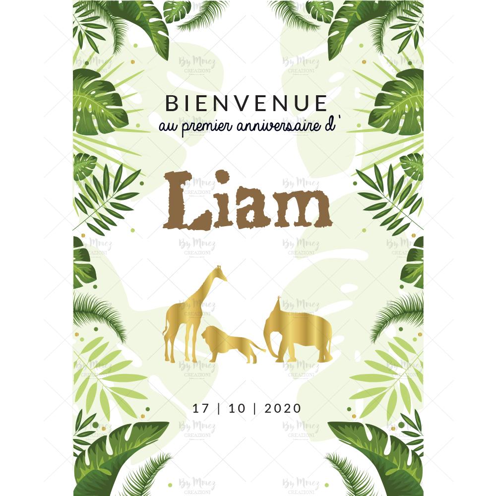 Invitation Anniversaire - Thème Jungle tropical chic - Mmez Creazioni