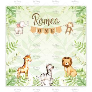 MMEZ CREAZIONI - AFFICHE ANNIVERSAIRE BIENVENUE PERSONNALISEE LES ANIMAUX DE LA JUNGLE