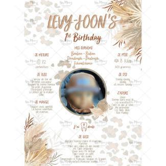 MMEZ CREAZIONI - AFFICHE ANNIVERSAIRE PERSONNALISEE SAFARI JUNGLE'S