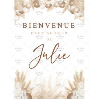 MMEZ CREAZIONI - AFFICHE BABY SHOWER PERSONNALISE PAMPA & BEIGE