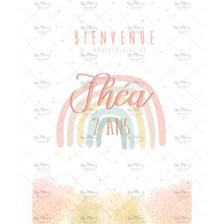 MMEZ CREAZIONI - AFFICHE BIENVENUE ANNIVERSAIRE PERSONNALISE ARC EN CIEL PASTEL