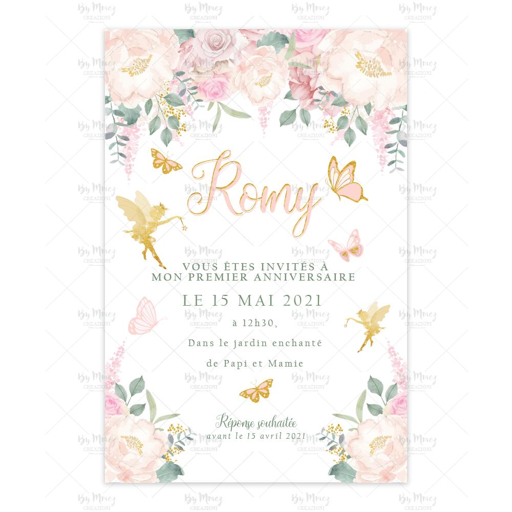 Personnalisé Carousel jolie fleur fête d'anniversaire invite Inc enveloppes B133 
