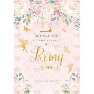 MMEZ CREAZIONI - AFFICHE BIENVENUE ANNIVERSAIRE PERSONNALISE FAIRY GARDEN