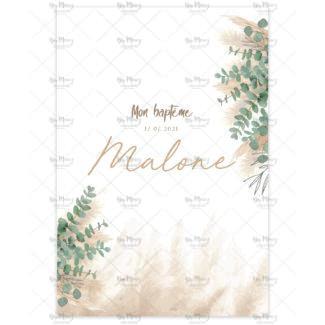 MMEZ CREAZIONI - FAIRE PART - INVITATION BAPTEME PERSONNALISE PAMPAS & EUCALYPTUS - 1