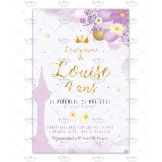 MMEZ CREAZIONI - INVITATION ANNIVERSAIRE PERSONNALISEE - PRINCESSE & VIOLET