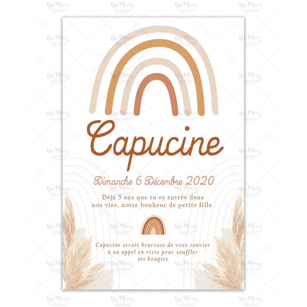 Invitation Anniversaire Theme Arc En Ciel Terracotta Mmez Creazioni