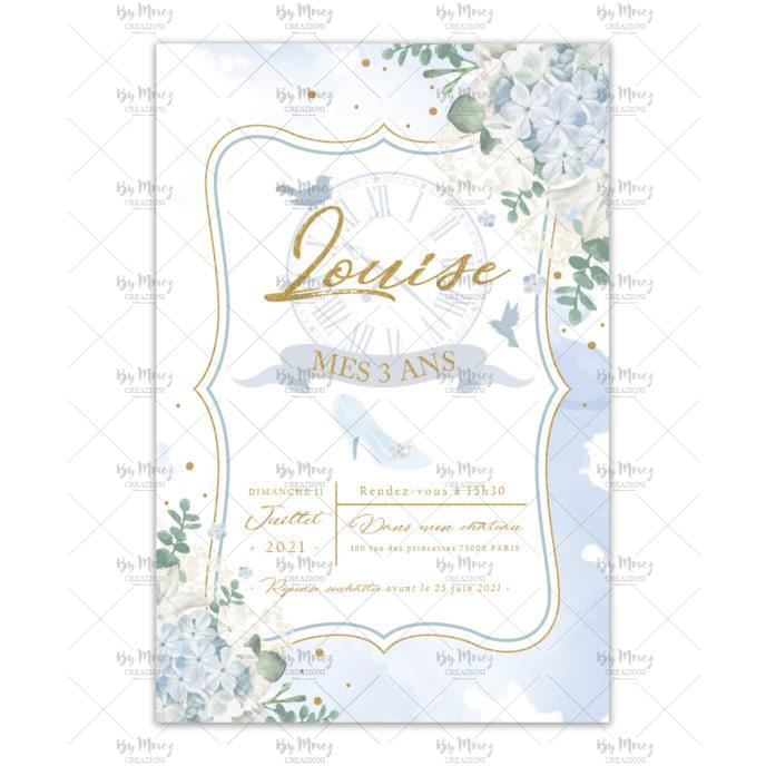 Invitation d'anniversaire Princesse personnalisée - Violet