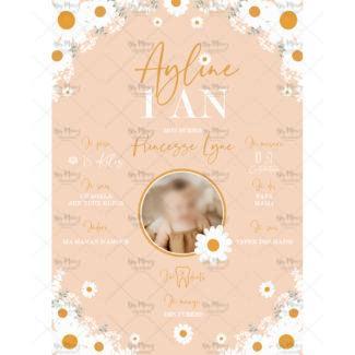 MMEZ CREAZIONI - AFFICHE ANNIVERSAIRE PERSONNALISEE PAQUERETTE & BLUSH