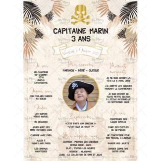 MMEZ CREAZIONI - AFFICHE ANNIVERSAIRE PERSONNALISEE PIRATE & BOHO