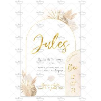 MMEZ CREAZIONI - FAIRE PART - INVITATION BAPTEME PERSONNALISE BOHO & WHITE