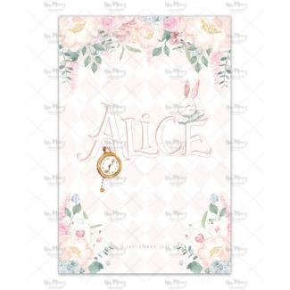 MMEZ CREAZIONI - INVITATION ANNIVERSAIRE PERSONNALISEE - ALICE AUX PAYS DES MERVEILLES -1