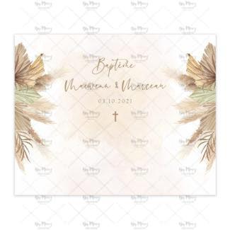 MMEZ CREAZIONI - AFFICHE ANNIVERSAIRE BIENVENUE PERSONNALISEE BOHO & PAMPAS