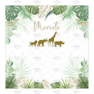 MMEZ CREAZIONI - AFFICHE ANNIVERSAIRE BIENVENUE PERSONNALISEE JUNGLE TROPICAL CHIC